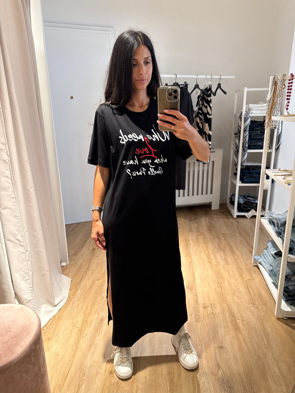 Maxi t shirt Gaelle lunga con spacco