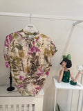 Camicia collo coreana fantasia fiori