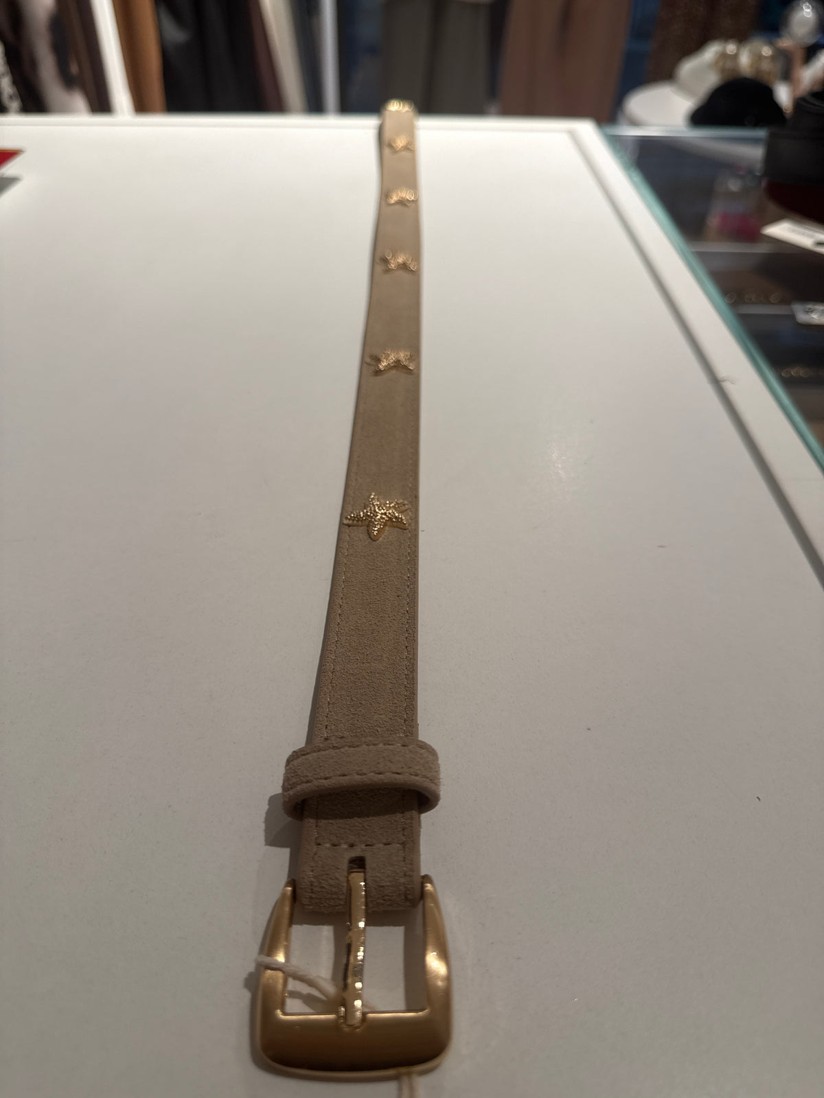 Cintura scamosciata pelle beige