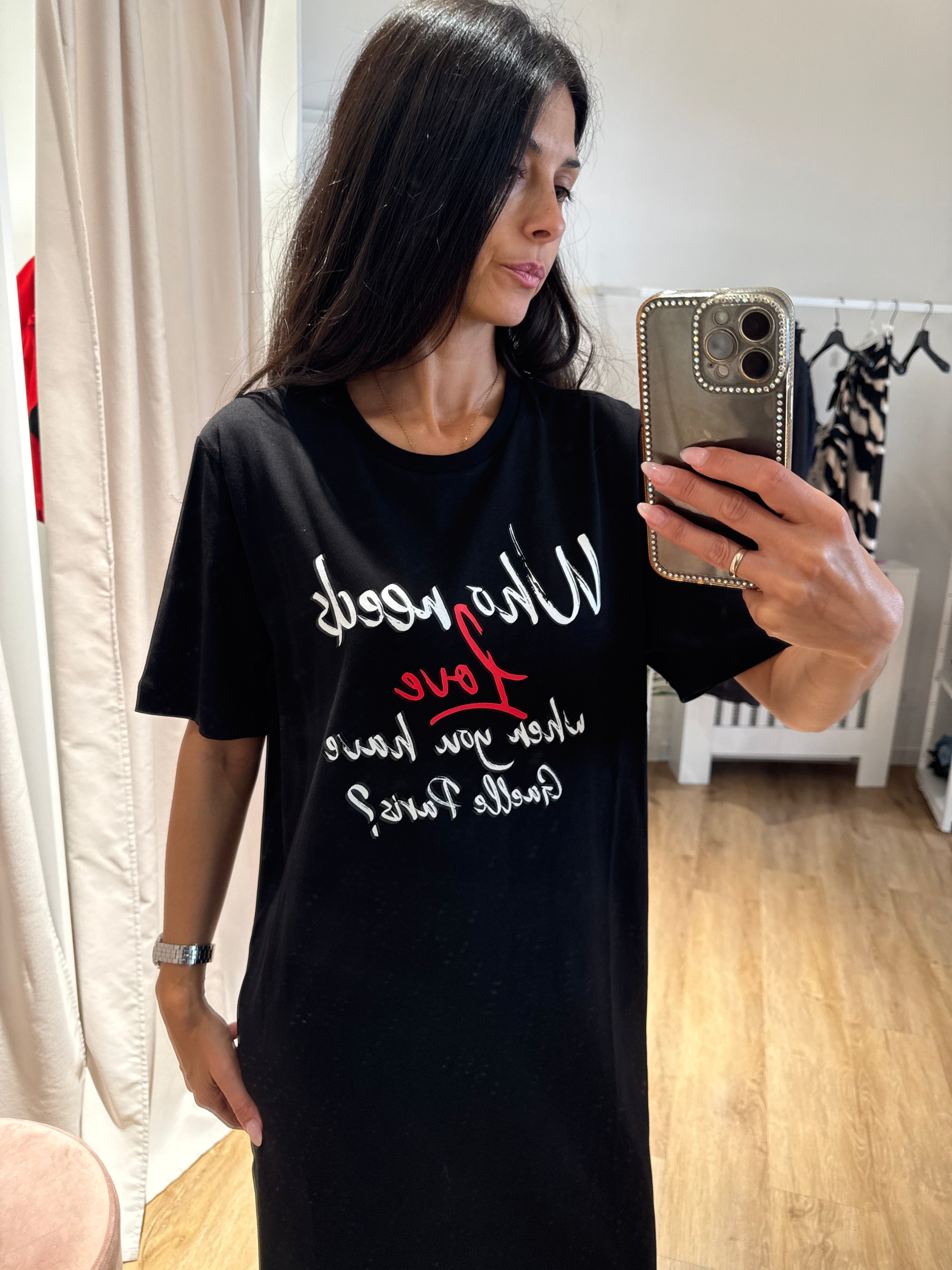 Maxi t shirt Gaelle lunga con spacco