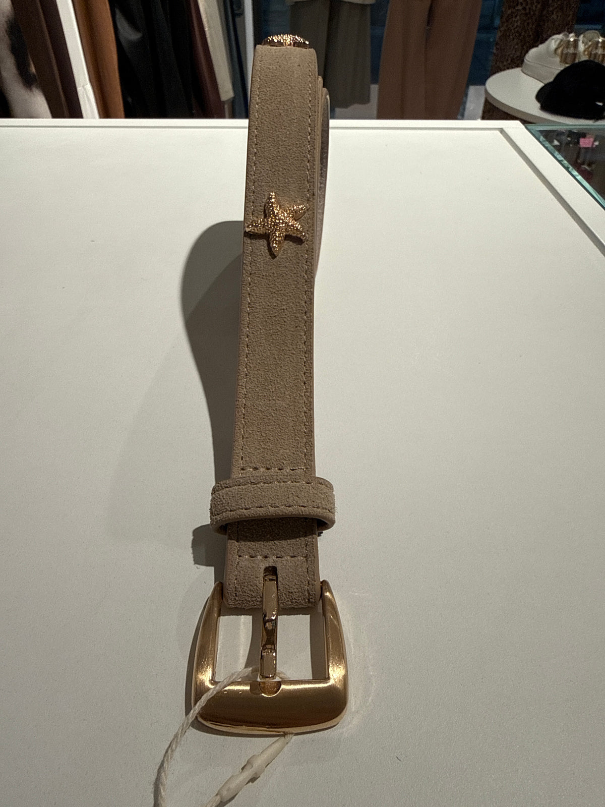 Cintura scamosciata pelle beige