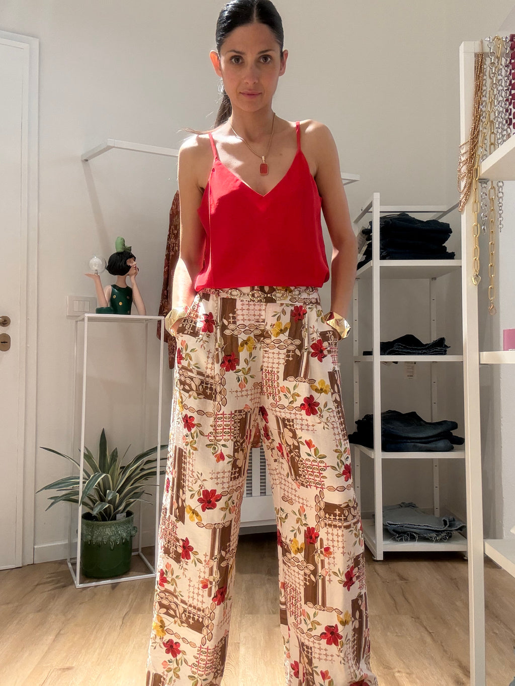 Pantalone palazzo fantasia
