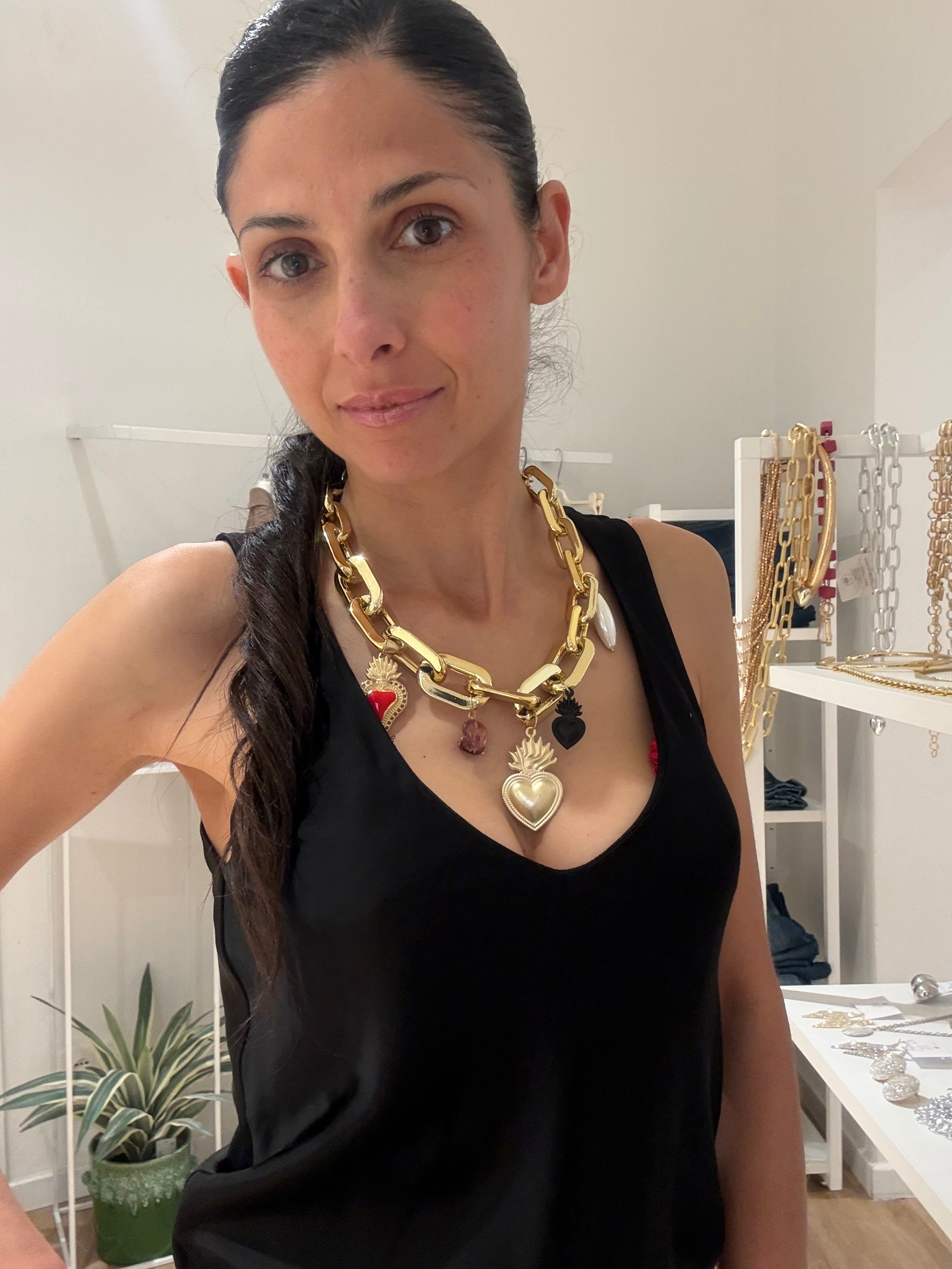 Collana con Catena dorata e Charmes