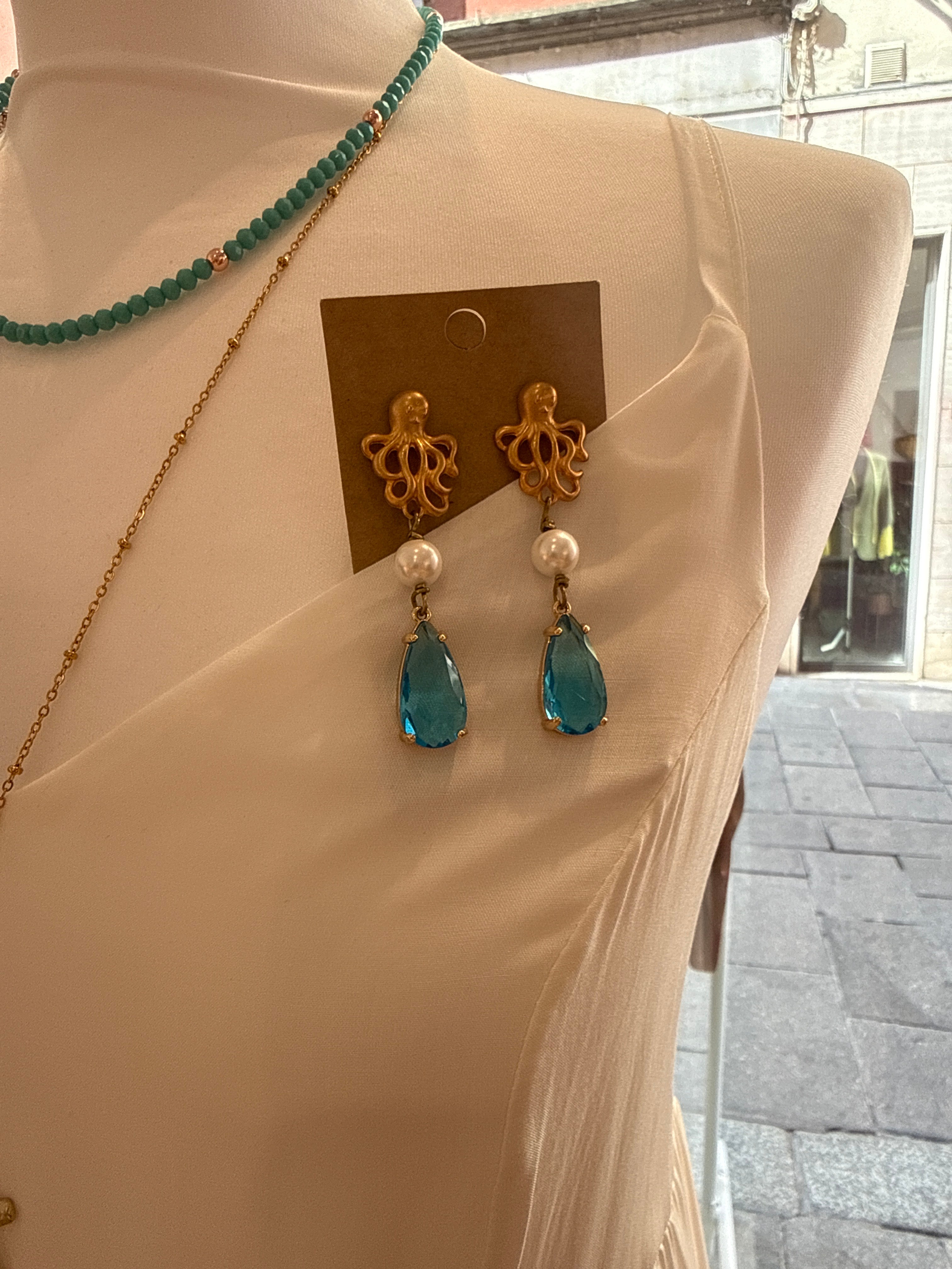 Orecchini Polipetto Gemma blu