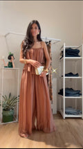 Pantalone ampio caramello