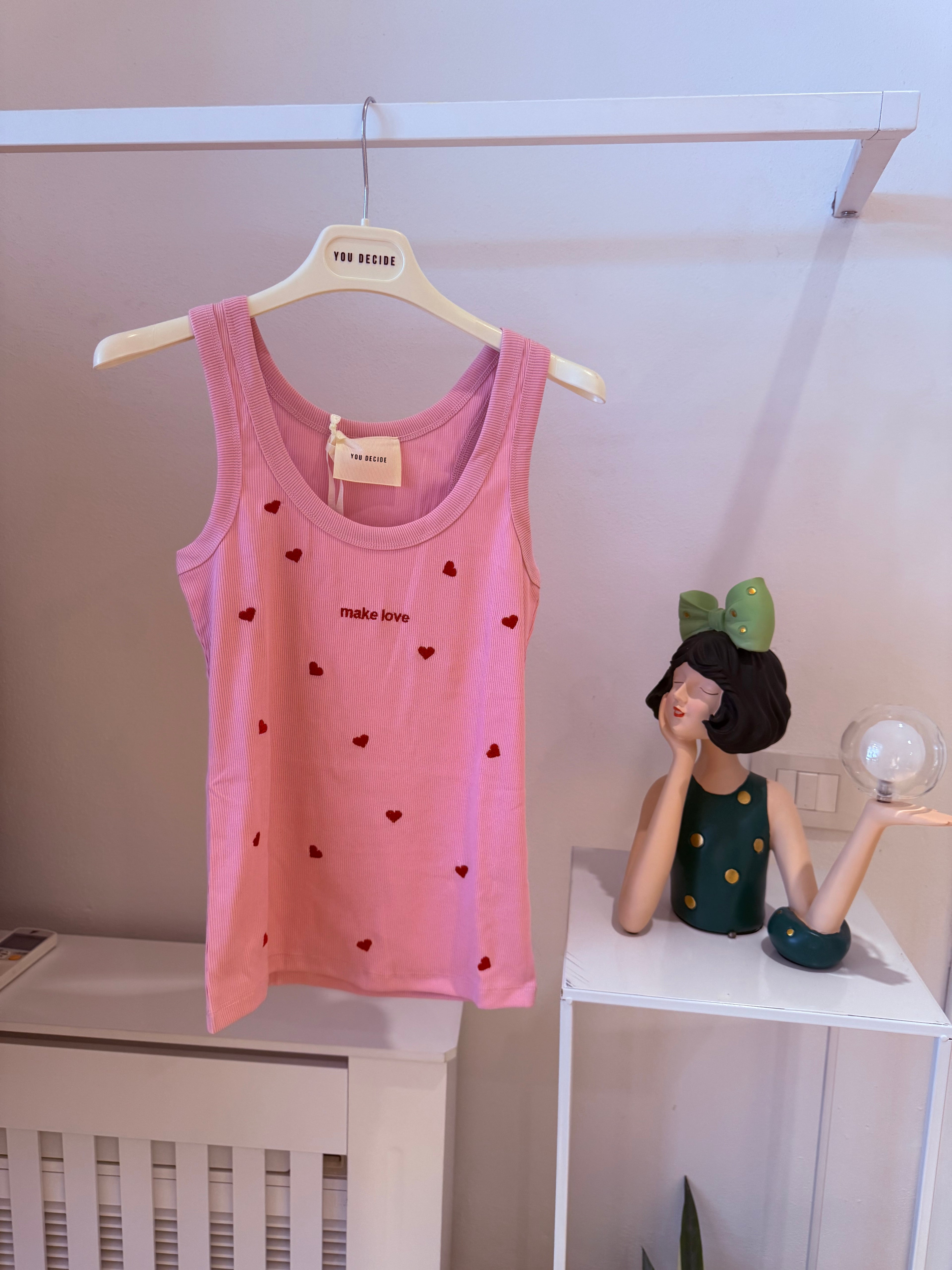 Top costine con cuori