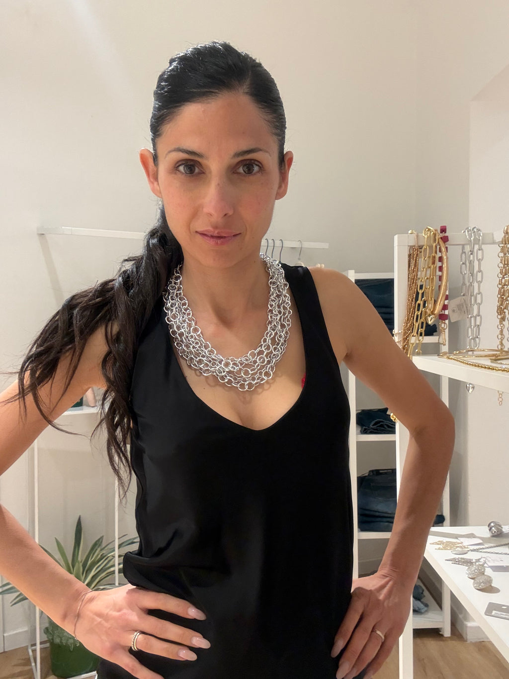 Collana multifilo argento