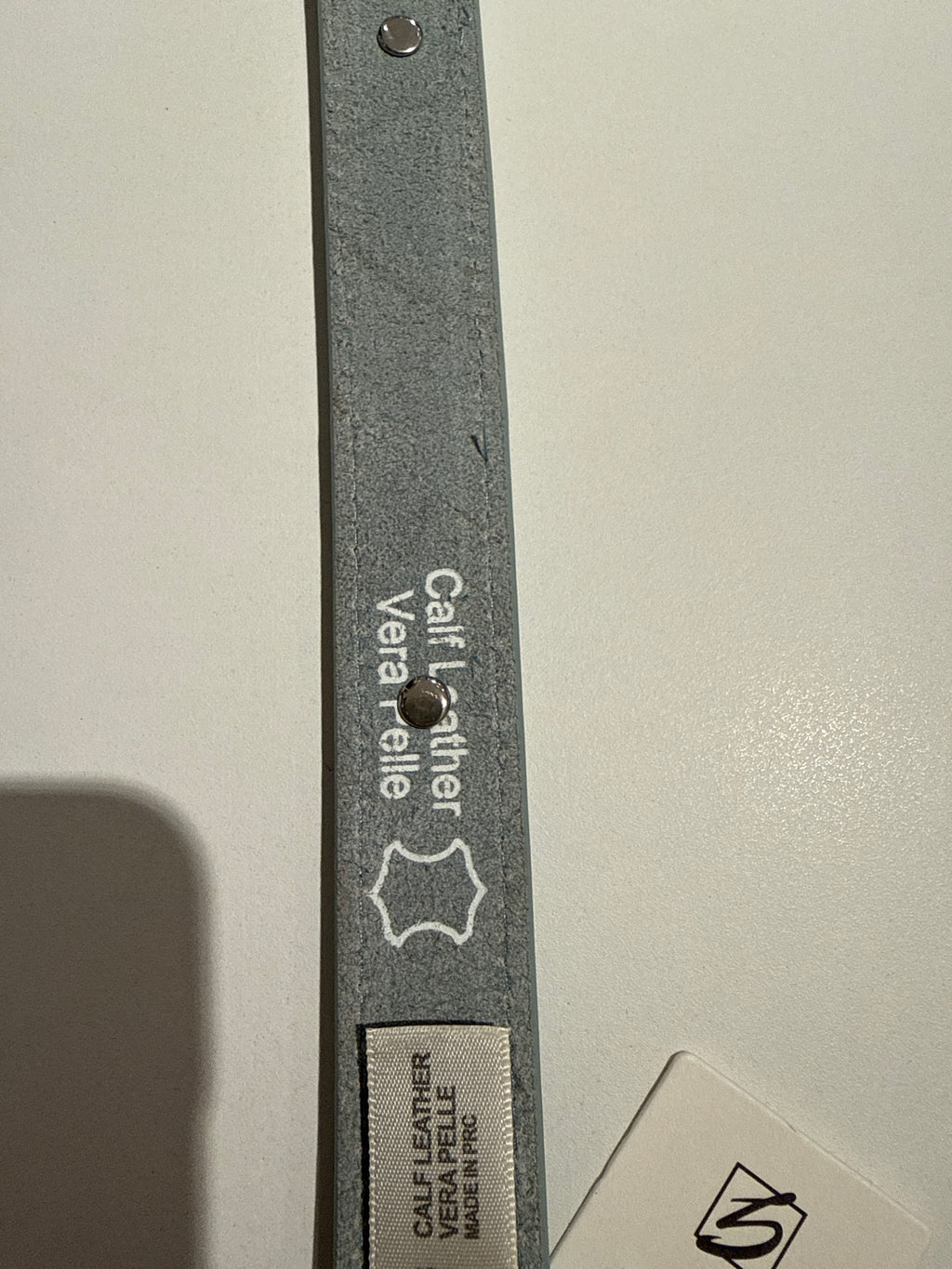 Cintura azzurra scamosciata pelle