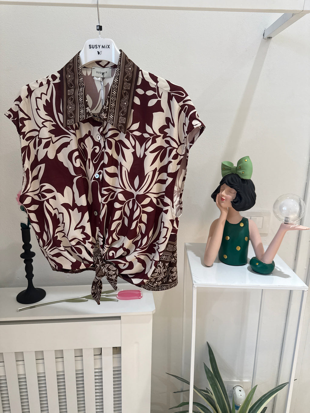 Camicia fantasia vino