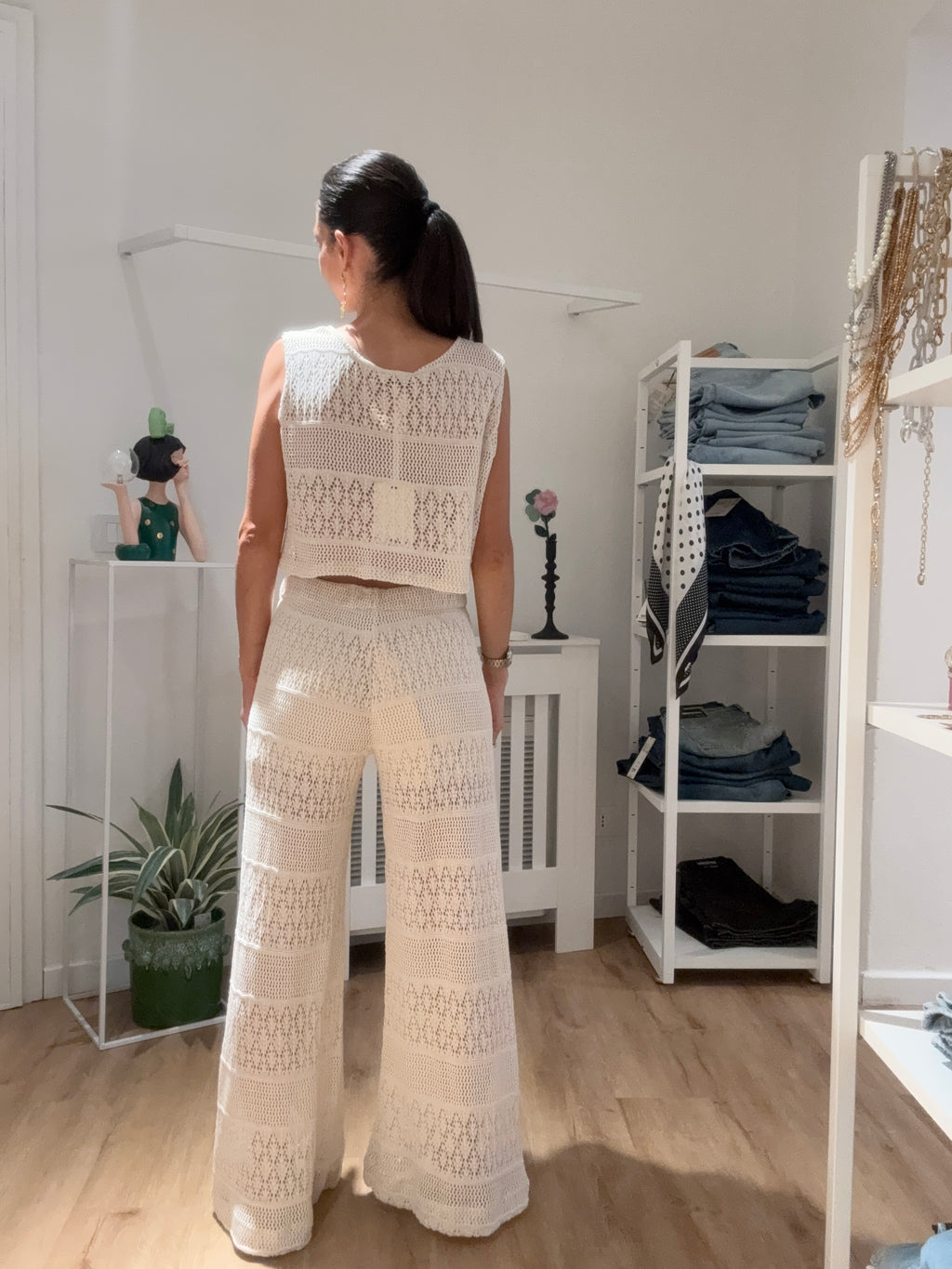 Pantalone Macrame burro