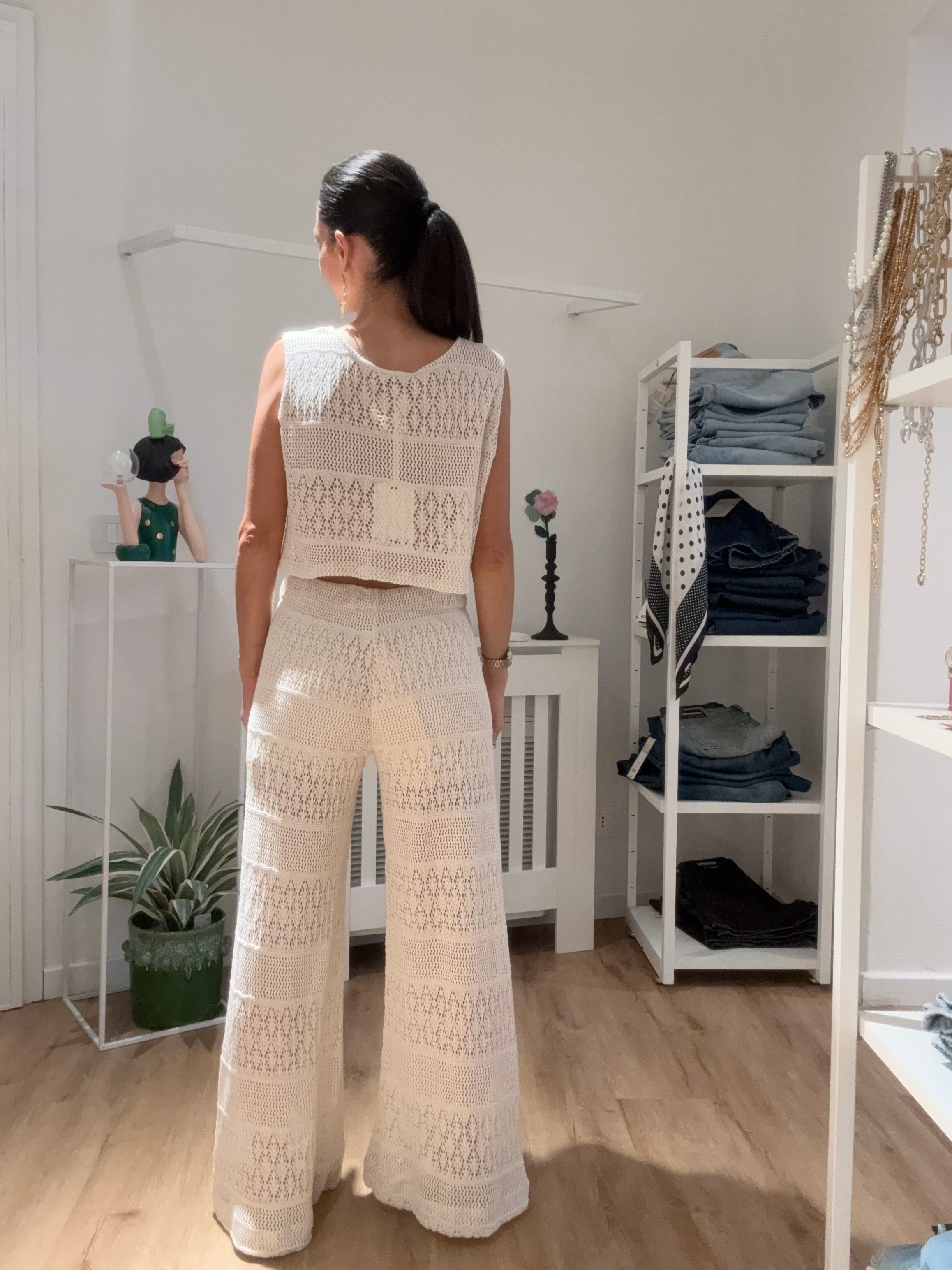 Pantalone Macrame burro