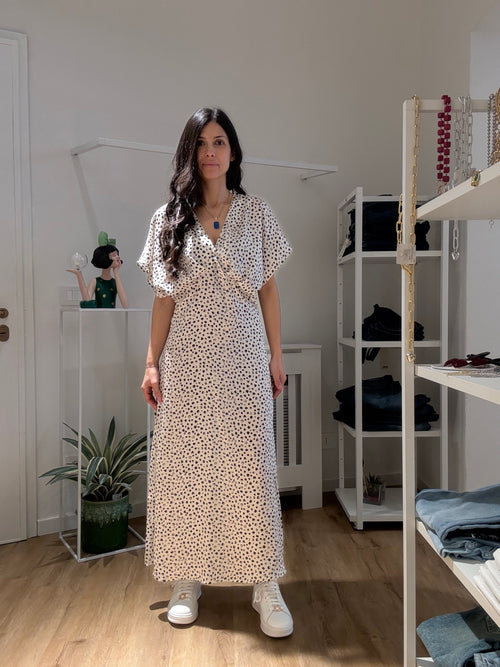 Abito Lungo con Manica kimono corta in raso