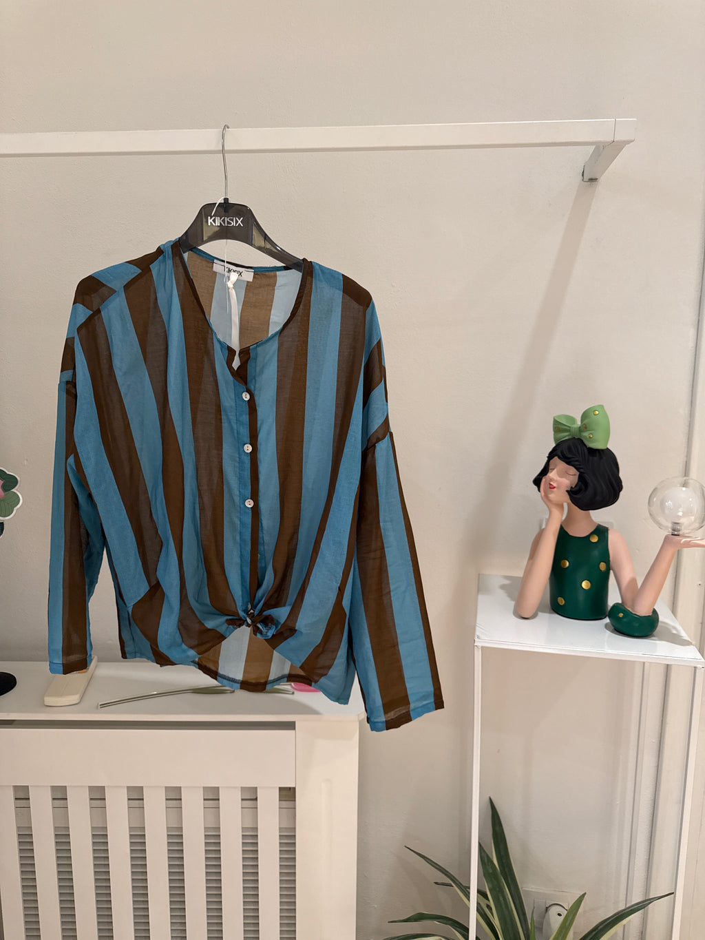 Camicia in mussola di cotone a righe