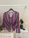 Camicia coreana in mussola righe