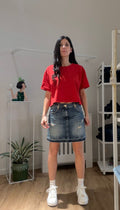 Minigonna Denim con Morsetti Logati