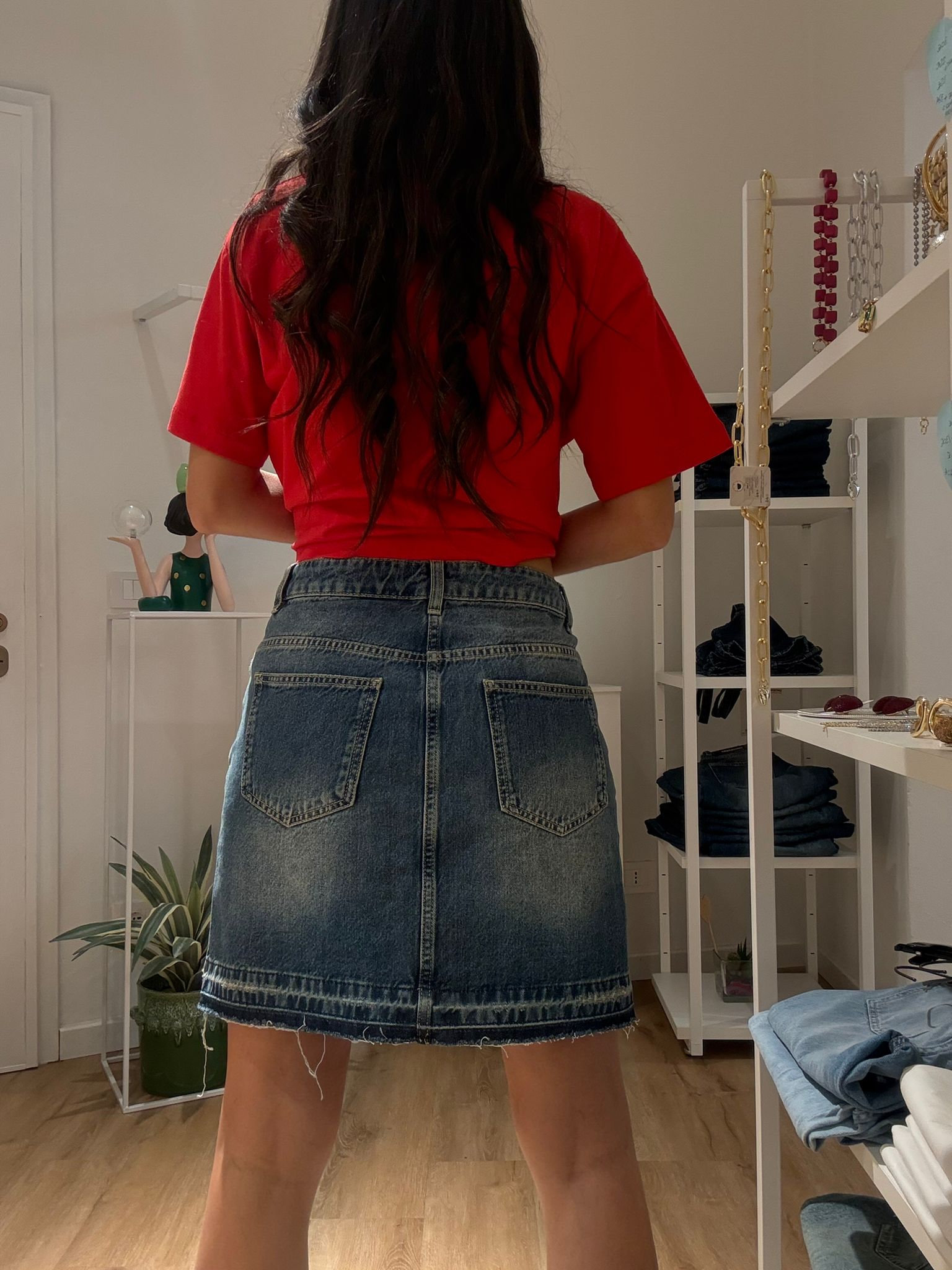 Minigonna Denim con Morsetti Logati