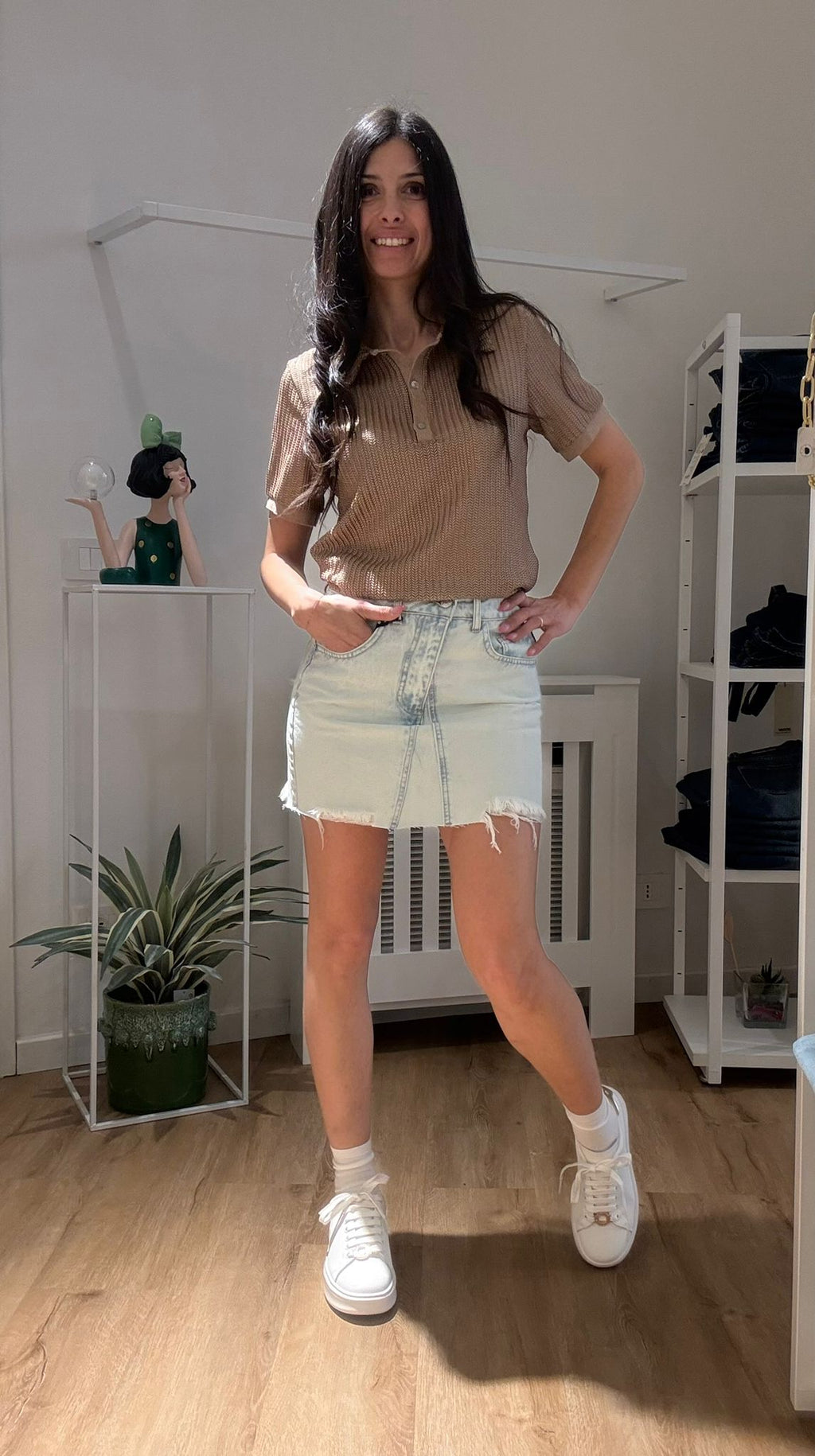Mini Gonna Denim con Spacco