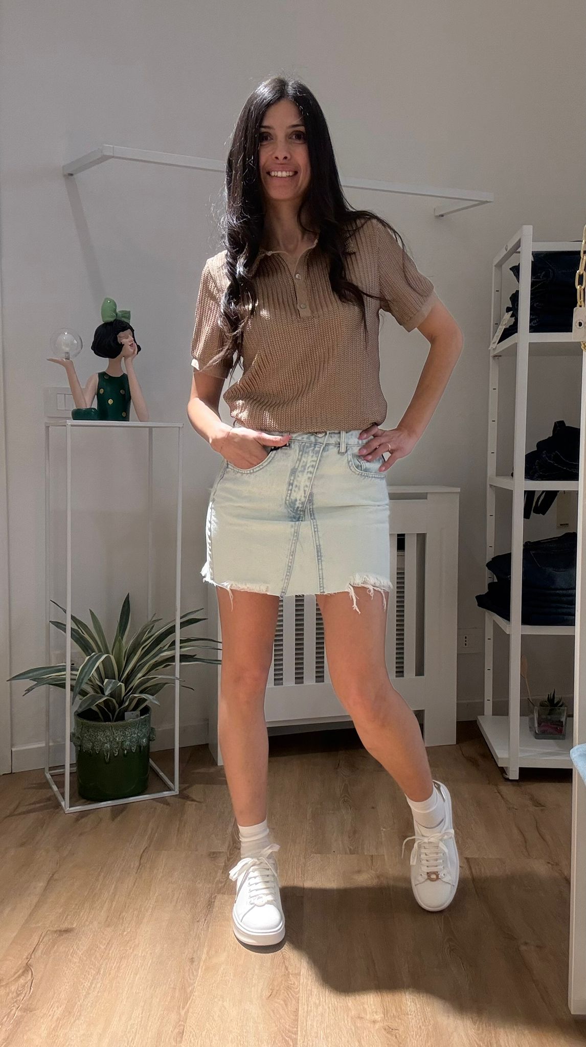 Mini Gonna Denim con Spacco