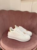 Sneaker Bianca Platform Gold Detail