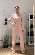 Completo Rosa Pastello Giacca + Pantalone leggermente a zampa