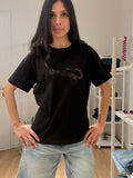T-shirt Logo in Pizzo Trasparente